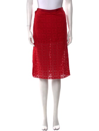 Sacai Luck Eyelet Trim Knee-Length Skirt