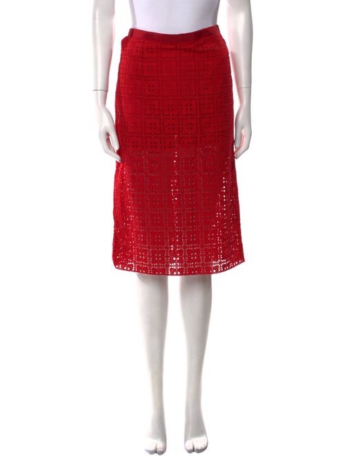 Sacai Luck Eyelet Trim Knee-Length Skirt