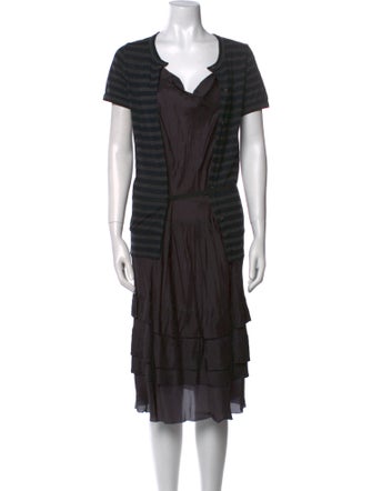 Sacai Luck V-Neck Midi Length Dress