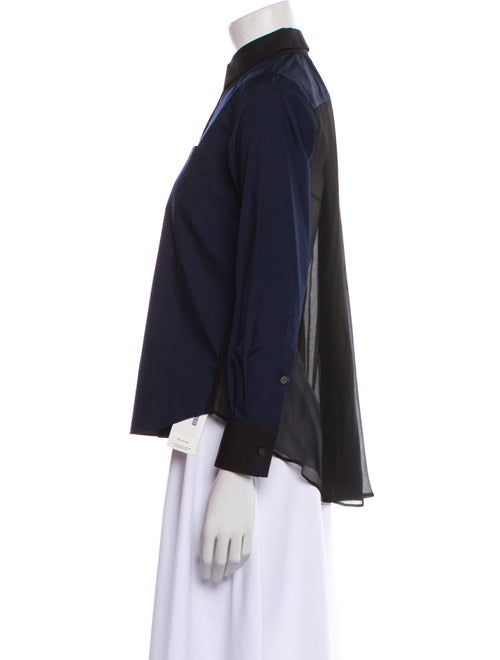 Sacai Luck Wool Long Sleeve Button-Up Top