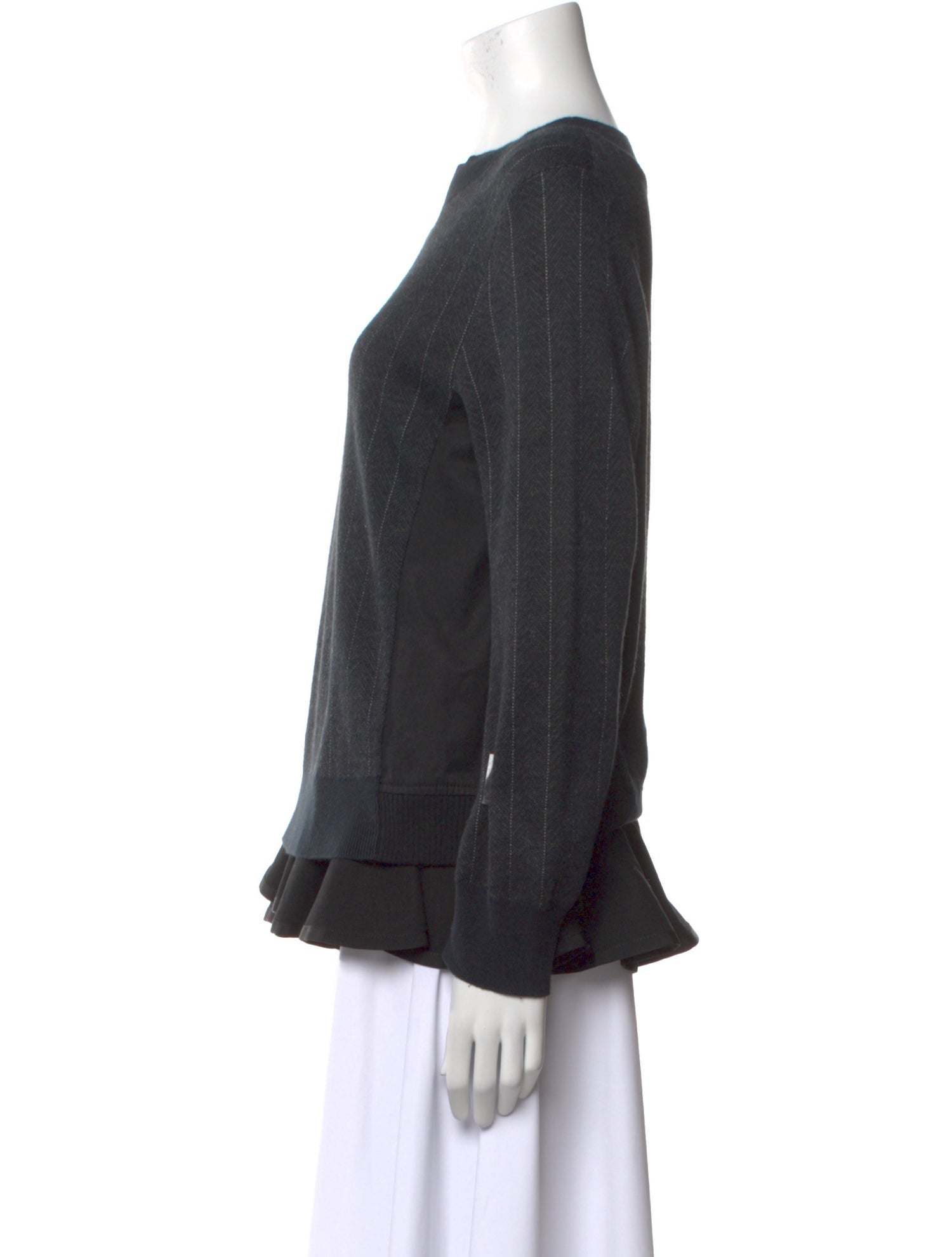 Sacai Luck Striped Scoop Neck Sweatshirt