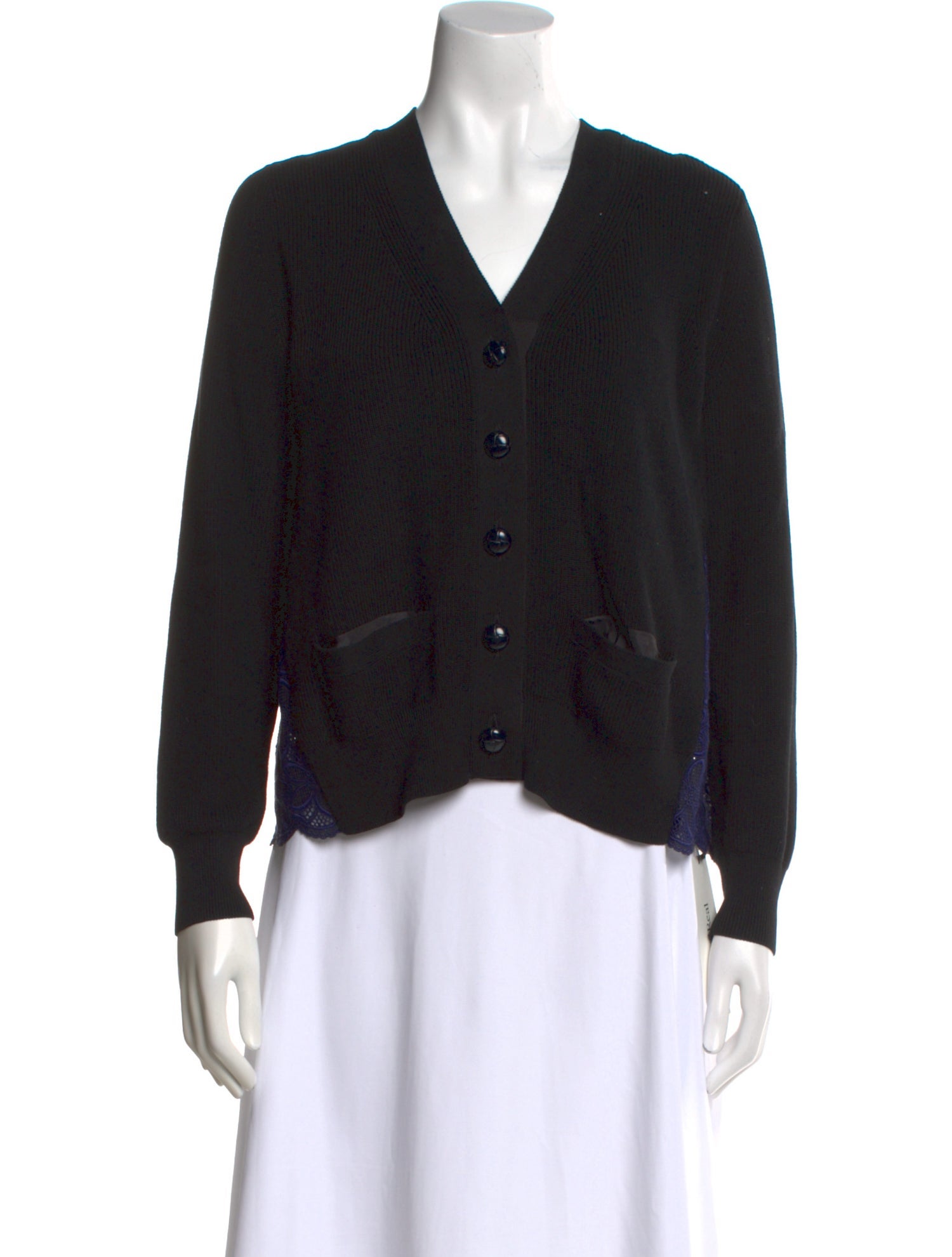 Sacai Luck Eyelet V-Neck Sweater