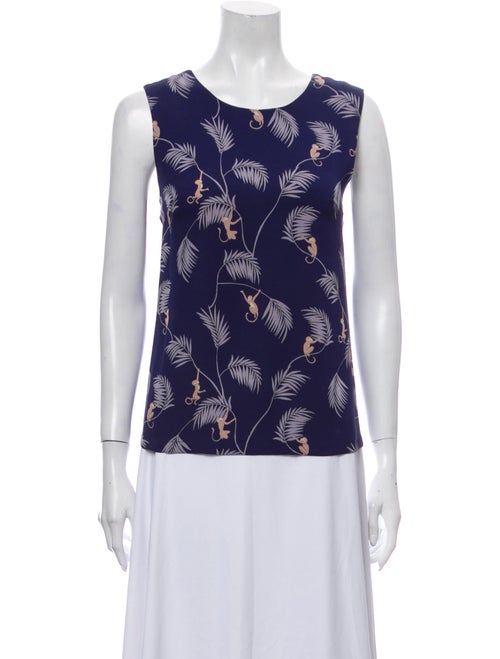 Piamita Silk Printed Pajamas Blue