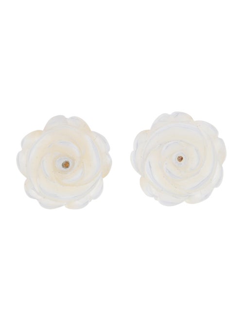 Mother of Pearl 14K Carved Mother of Pearl Stud Ea