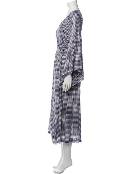Mother of Pearl Plaid Print Long Dress