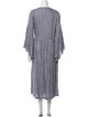 Mother of Pearl Plaid Print Long Dress