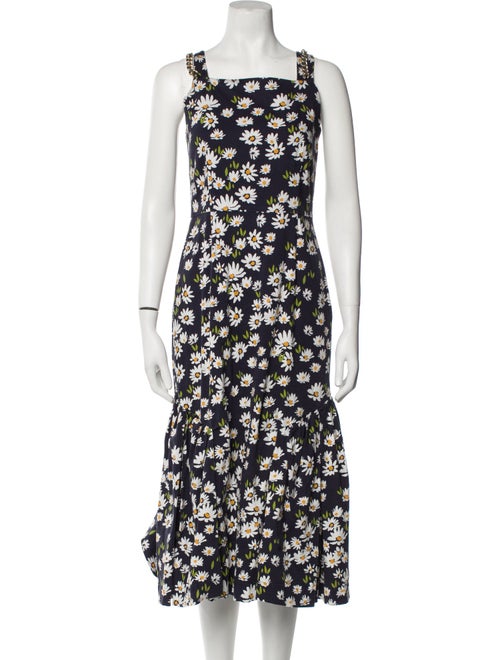 Mother of Pearl Floral Print Midi Length Dress
