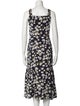 Mother of Pearl Floral Print Midi Length Dress