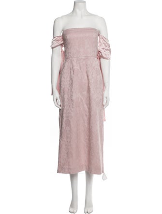 Mother of Pearl Silk Midi Length Dress