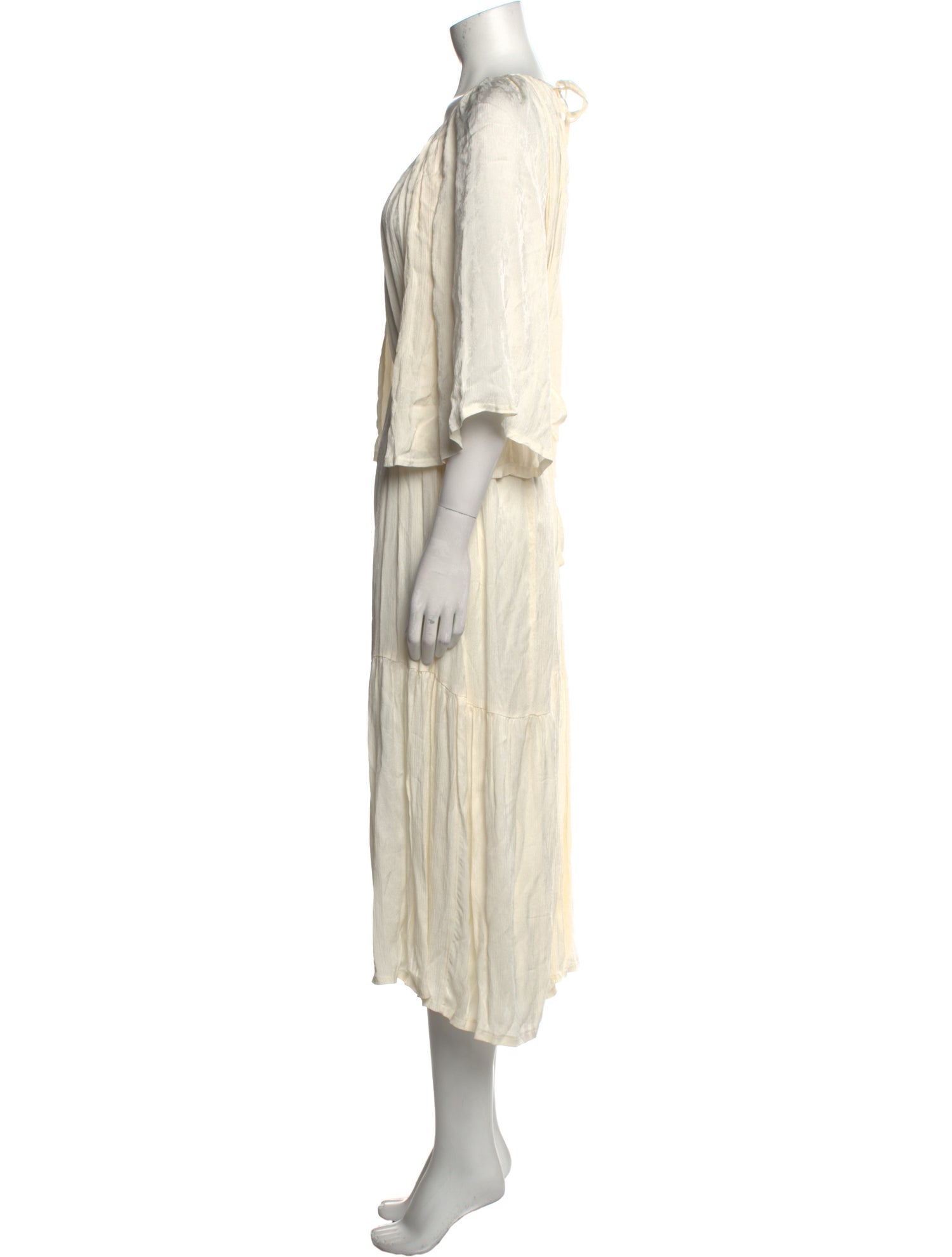 Mother of Pearl Scoop Neck Long Dress