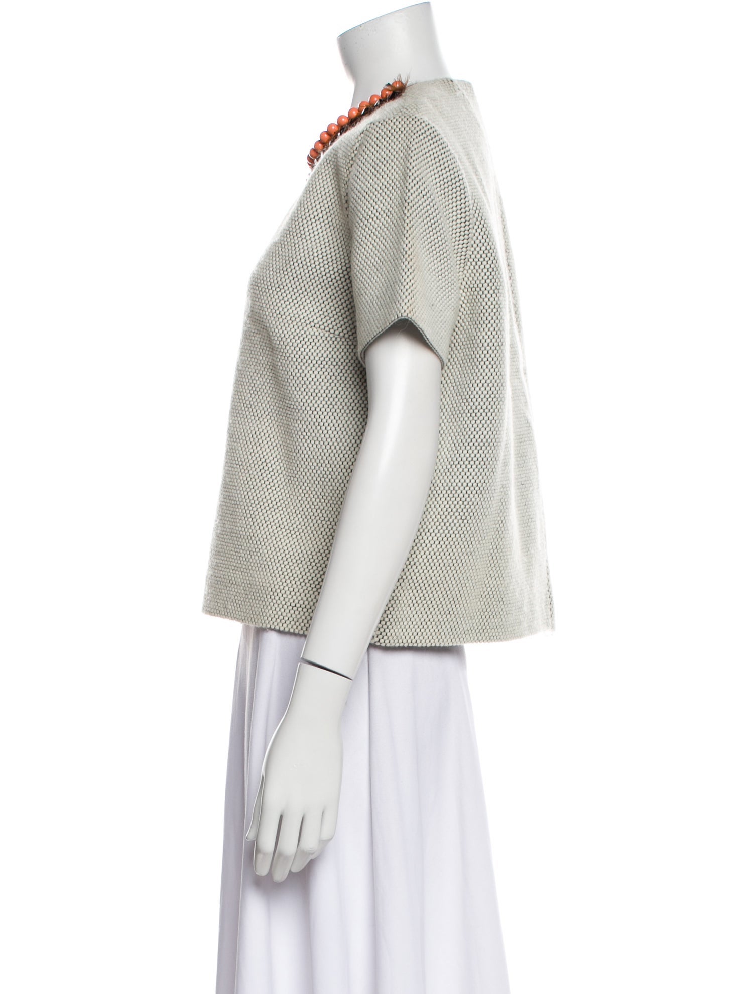 Mother of Pearl Scoop Neck Short Sleeve Sweatshirt