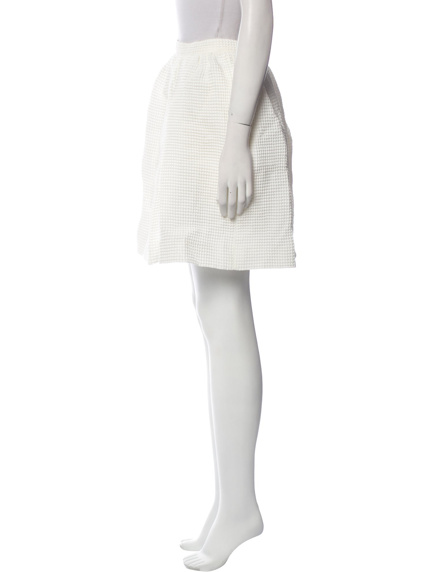 Mother of Pearl Pleated Accents Mini Skirt