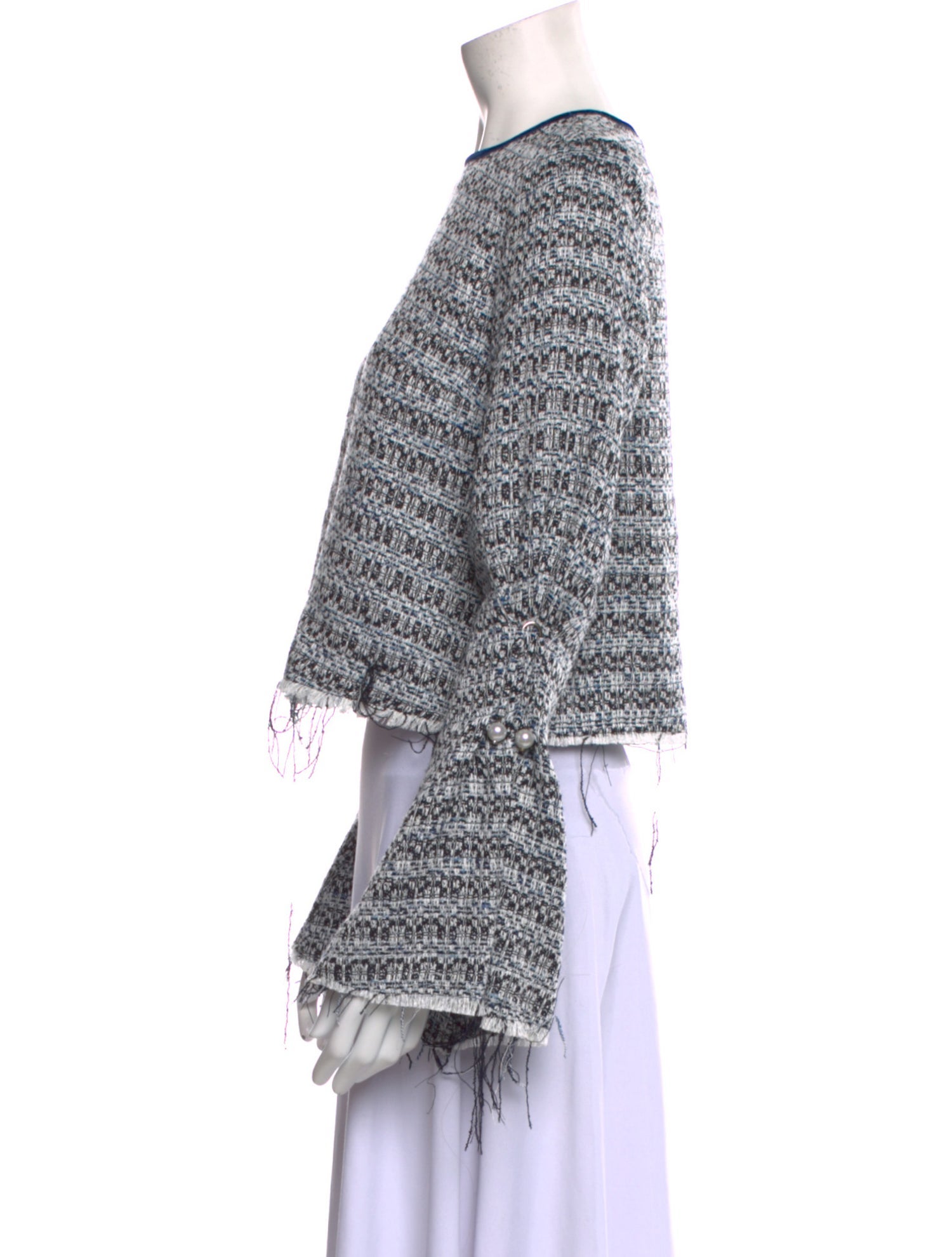 Mother of Pearl Printed Crew Neck Crop Top