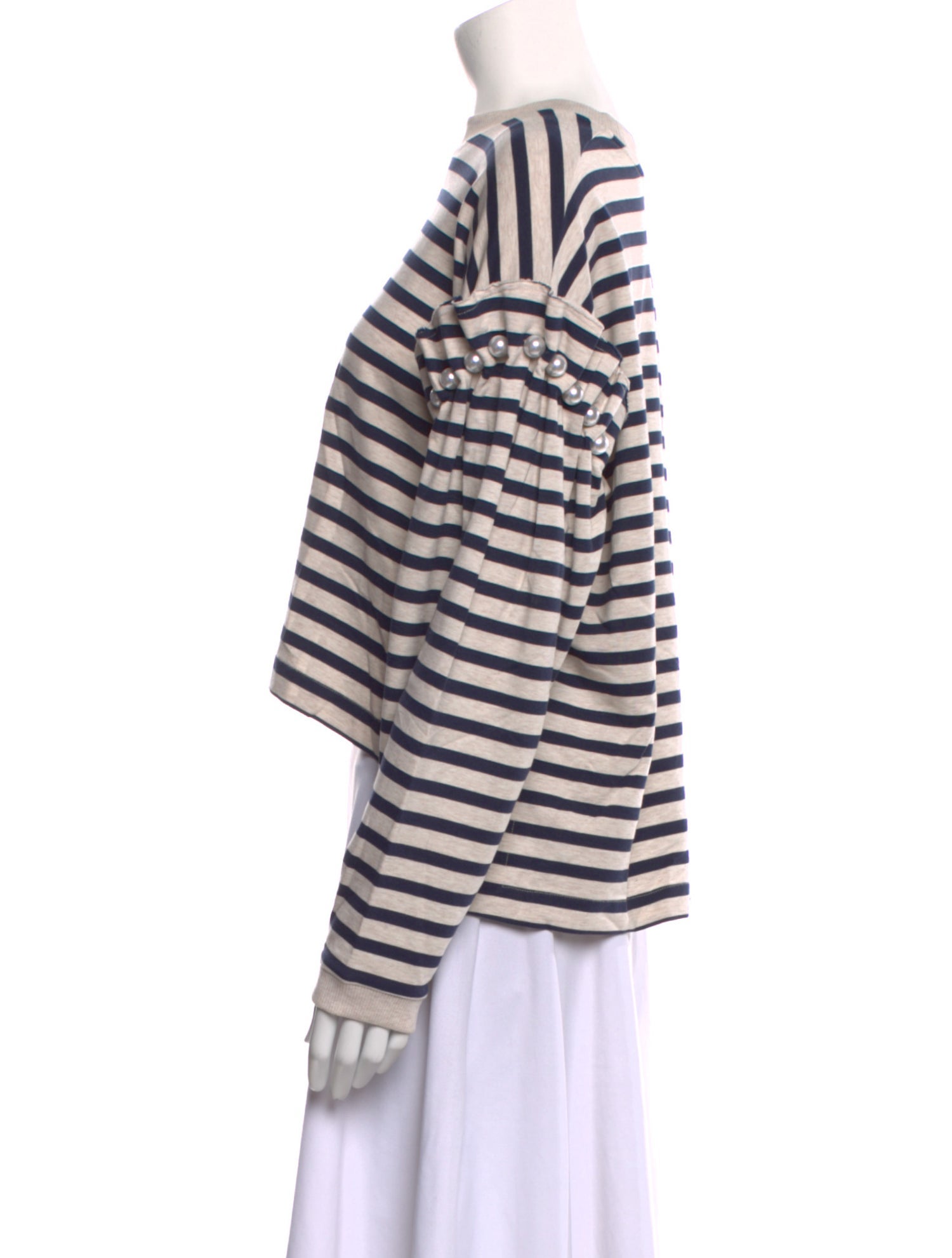 Mother of Pearl Striped Scoop Neck Crop Top