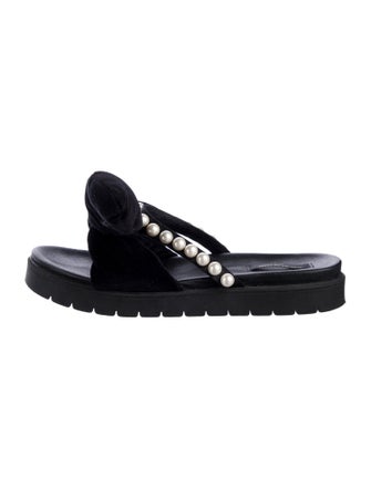 Mother of Pearl Velvet Slides