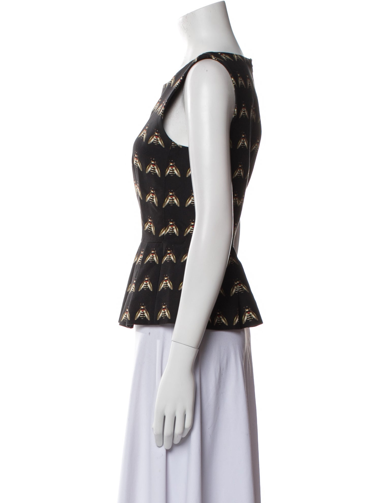 Mother of Pearl Printed Bateau Neckline Top