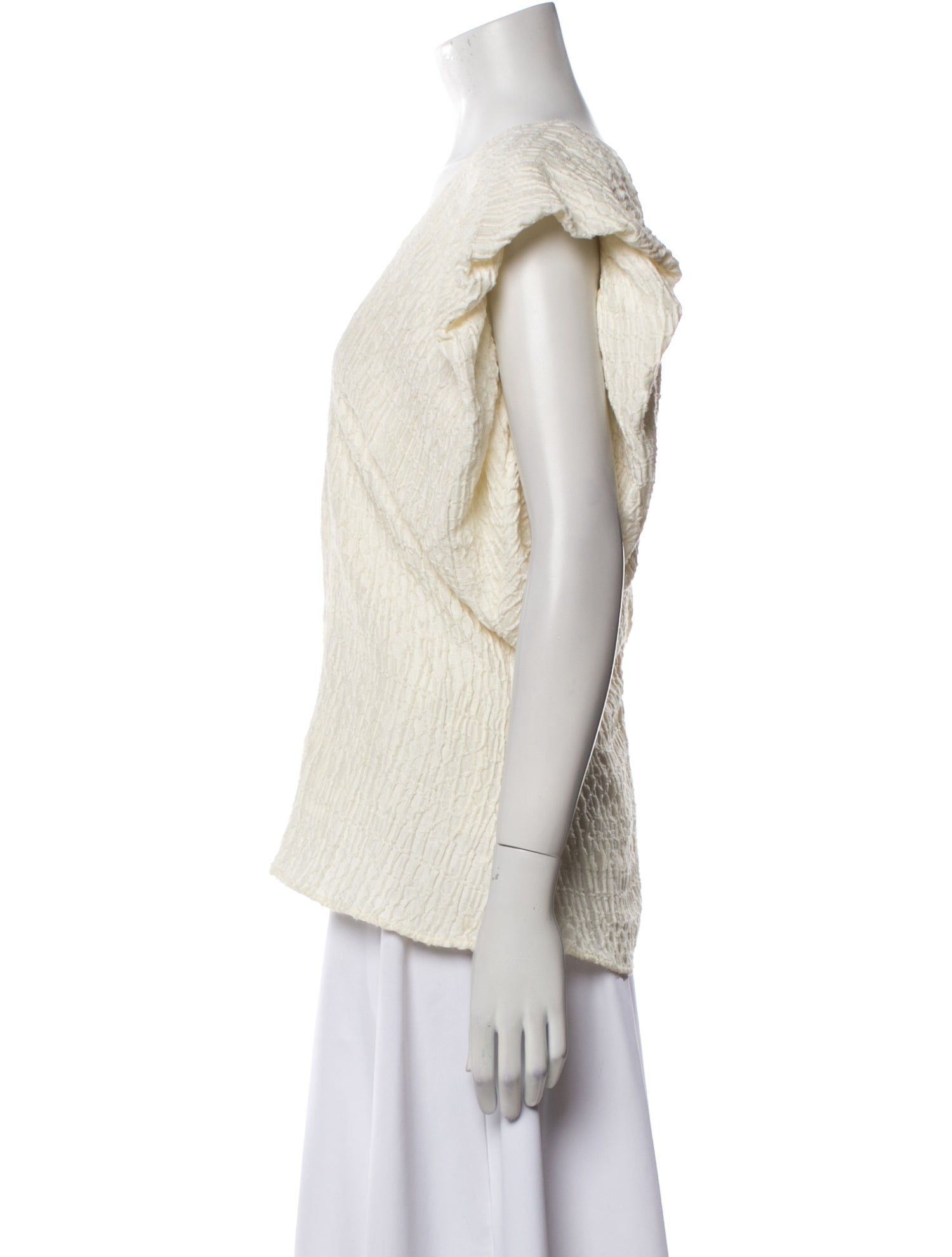 Mother of Pearl Mock Neck Long Sleeve Top