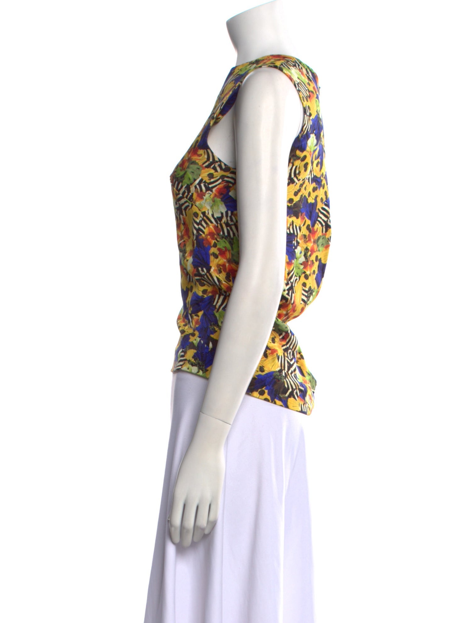 Mother of Pearl Silk Printed Top
