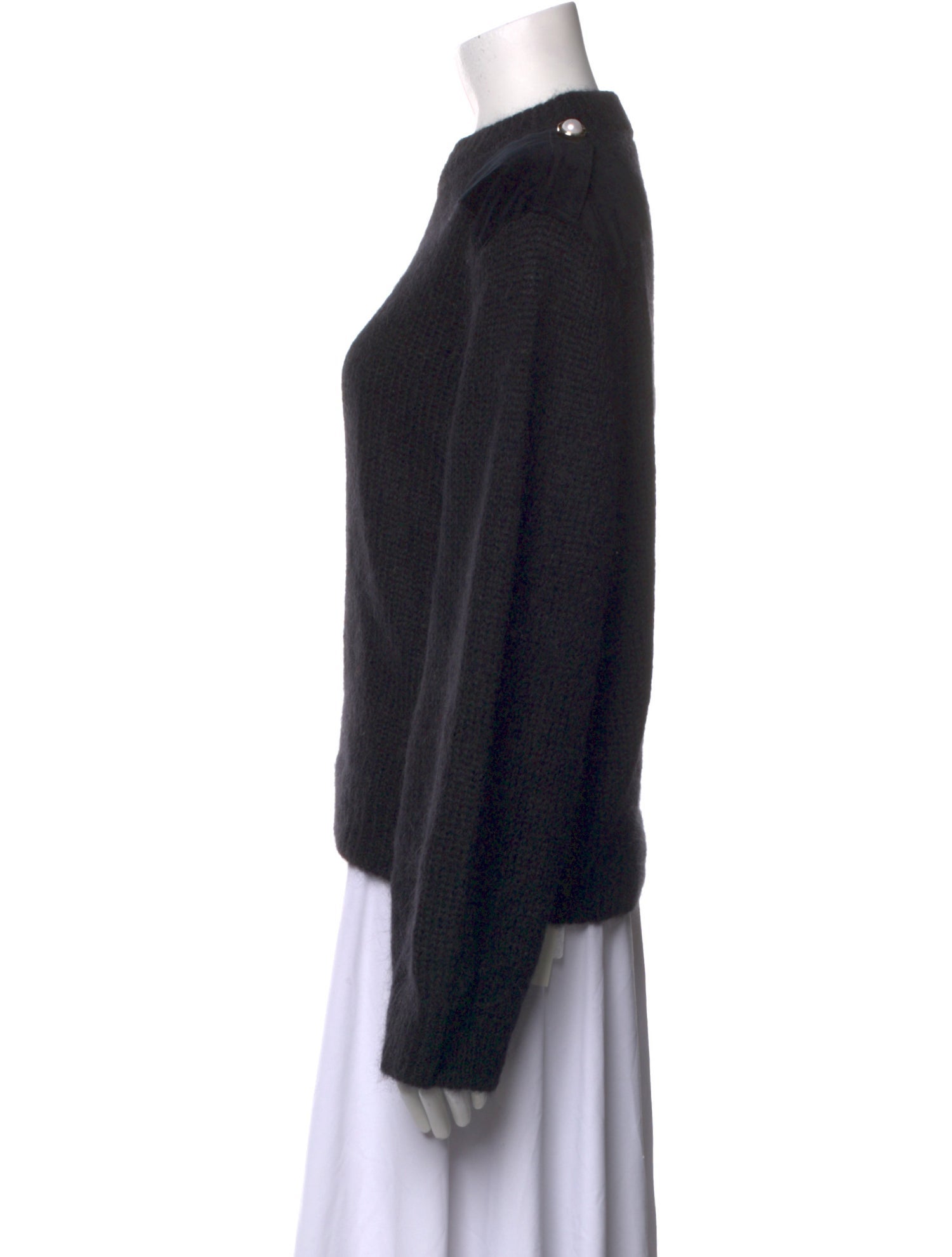 Mother of Pearl Wool Mock Neck Sweatshirt