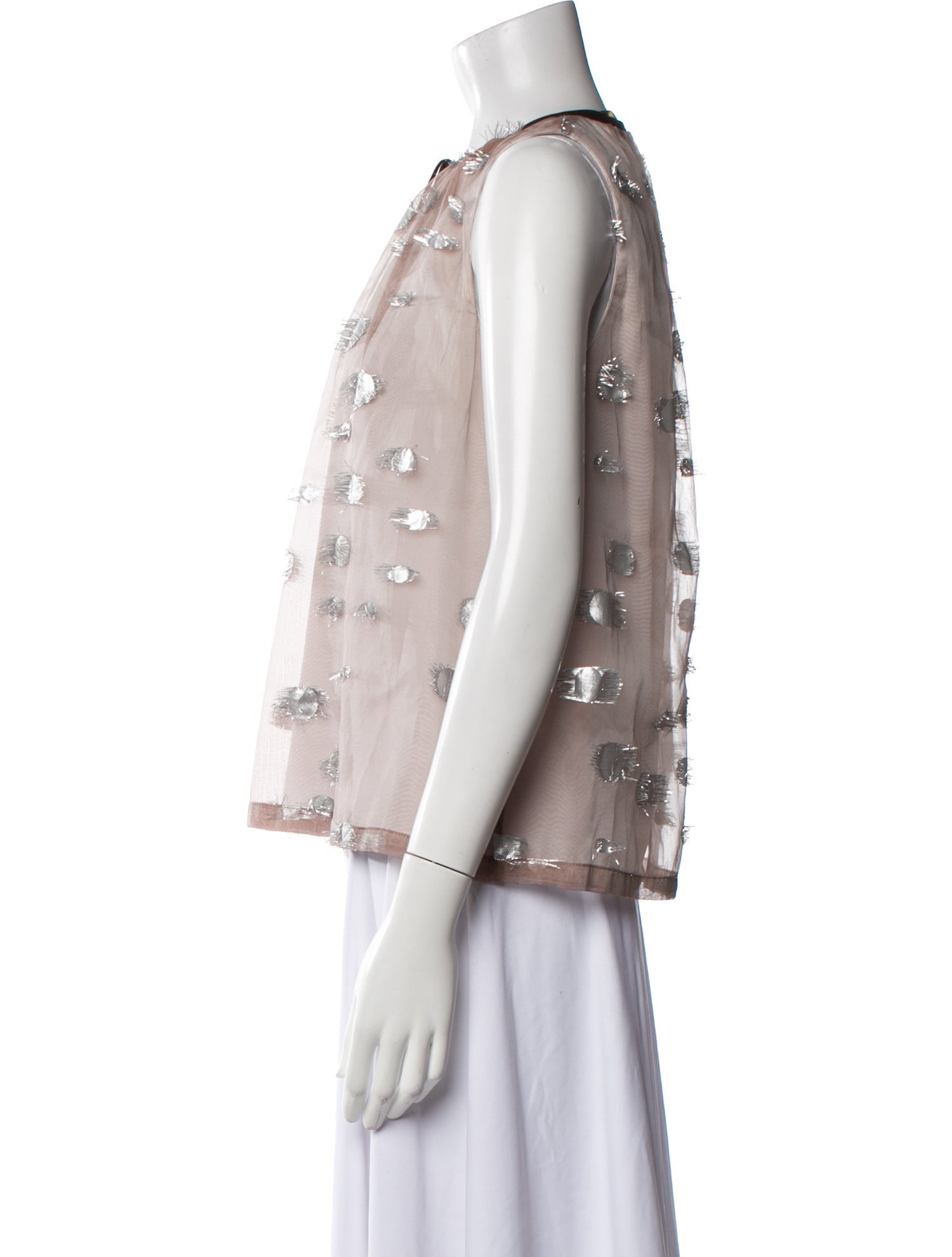 Mother of Pearl Silk Printed Blouse