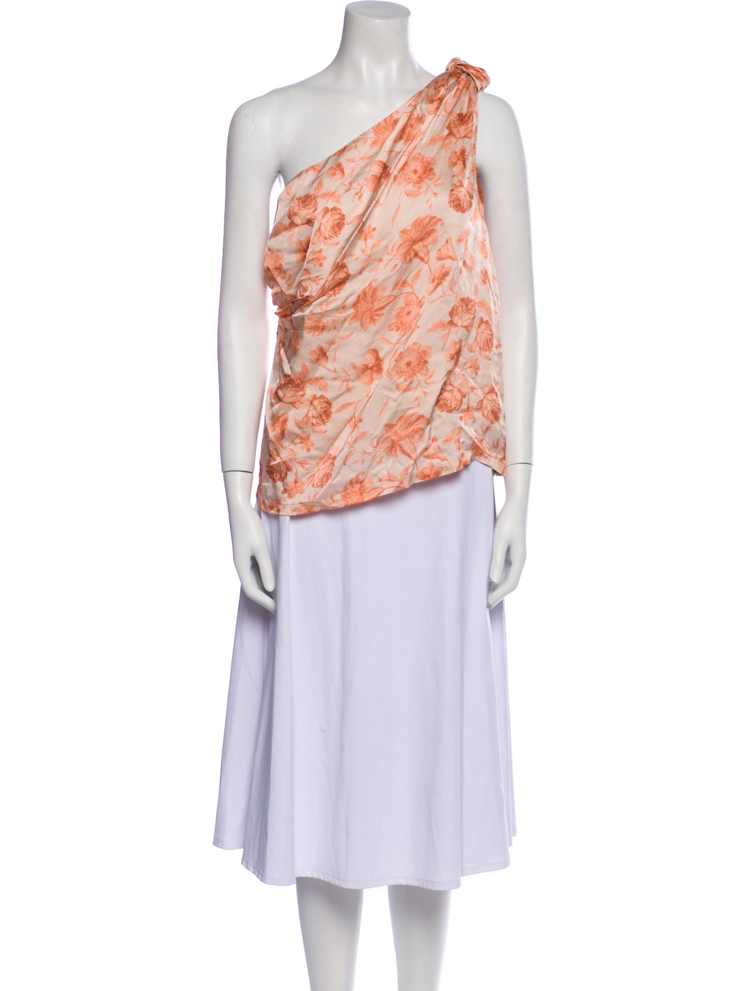 Mother of Pearl Floral Print One-Shoulder Top w/ Tags