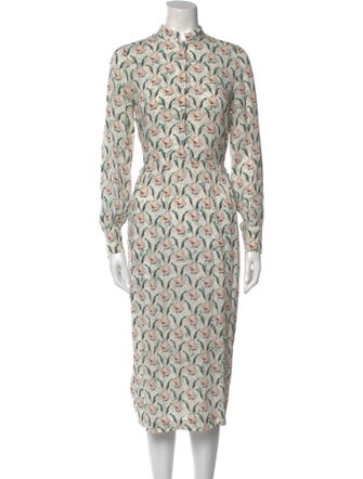 Mother of Pearl Silk Midi Length Dress