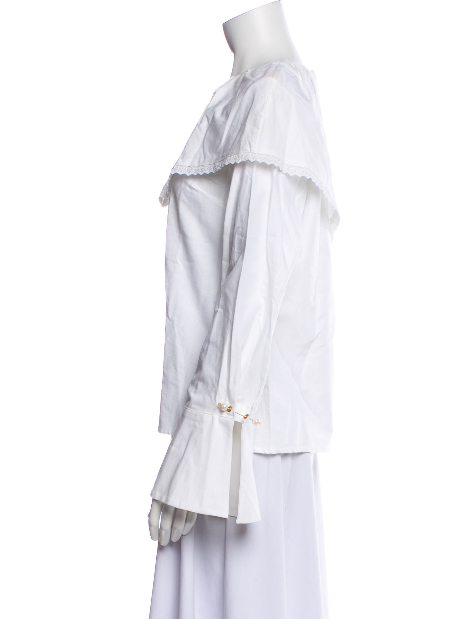 Mother of Pearl Off-The-Shoulder Long Sleeve Blouse