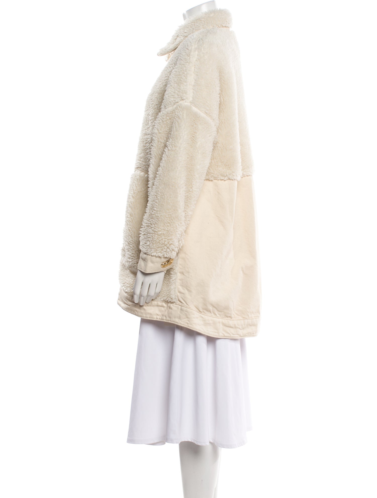 Mother of Pearl Faux Fur Coat