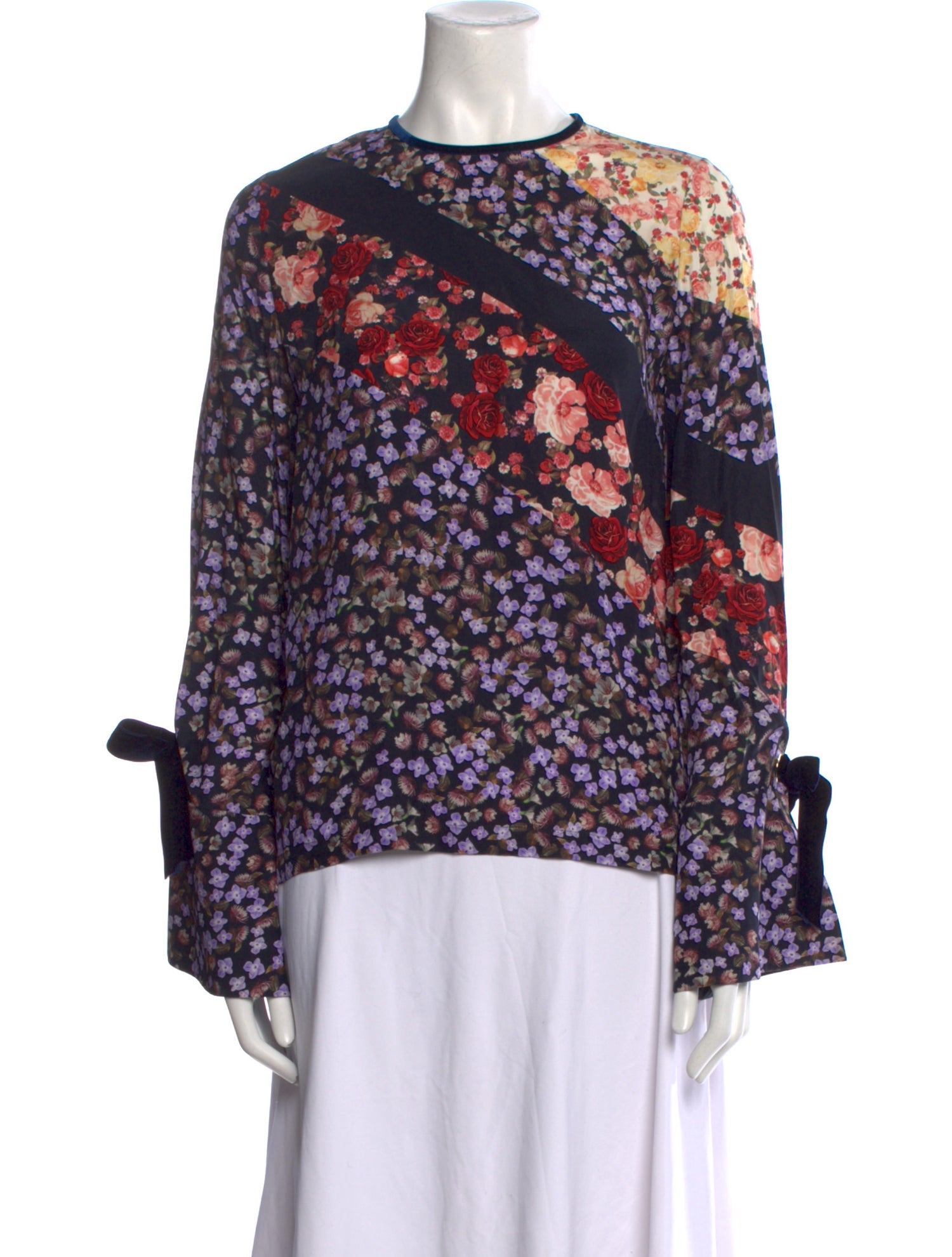 Mother of Pearl Silk Floral Print Blouse