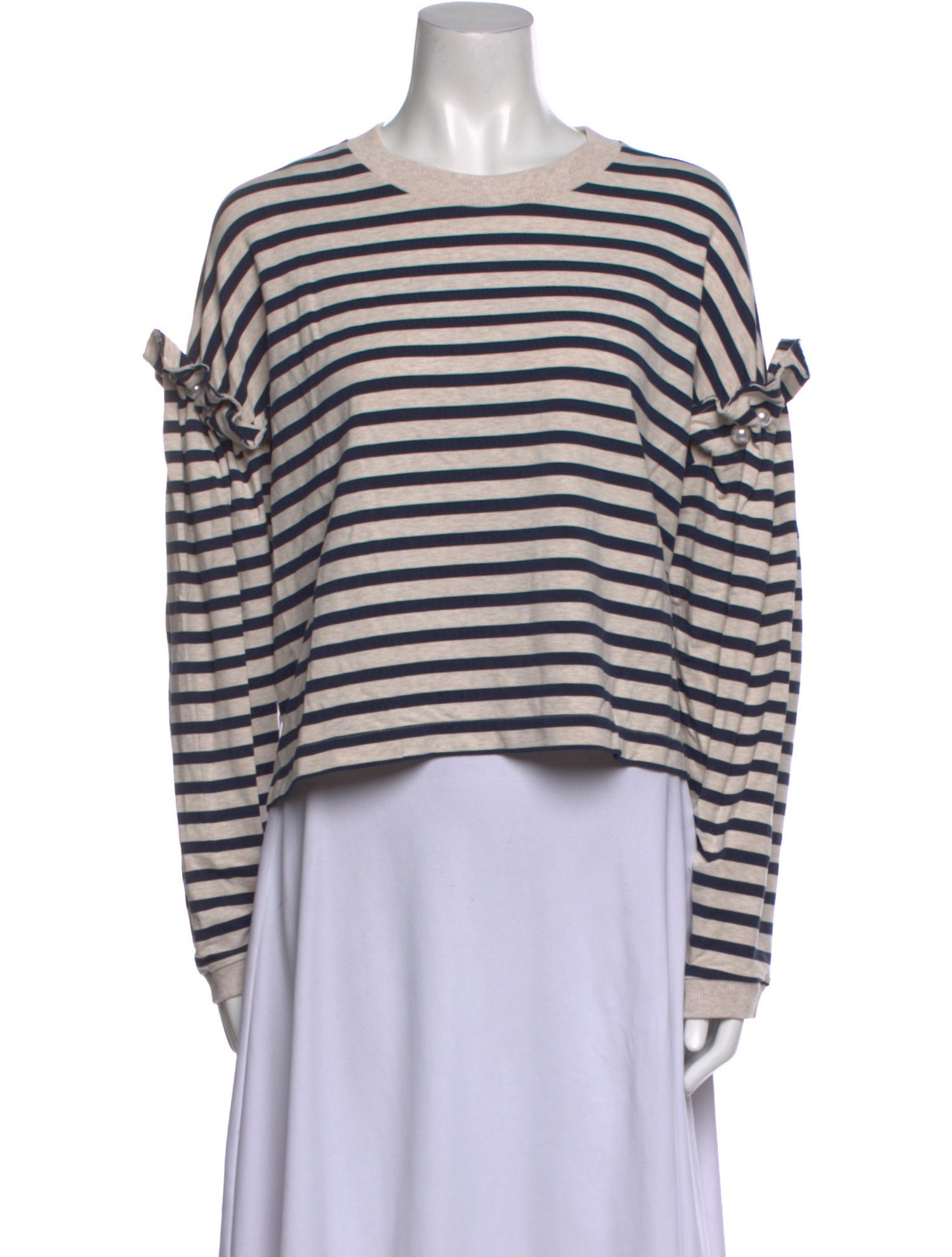 Mother of Pearl Striped Crew Neck Blouse