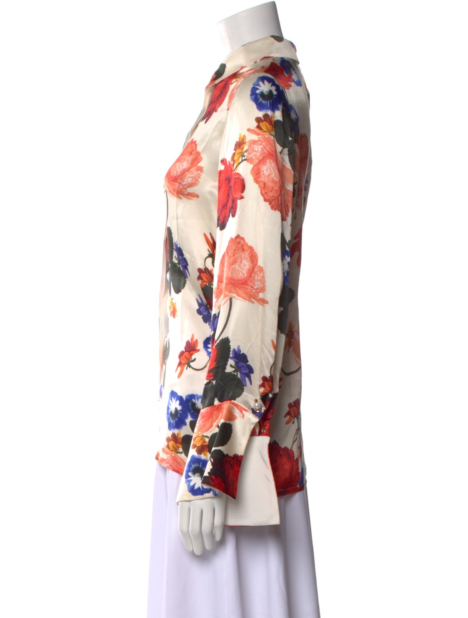 Mother of Pearl Floral Print Mock Neck Blouse w/ Tags