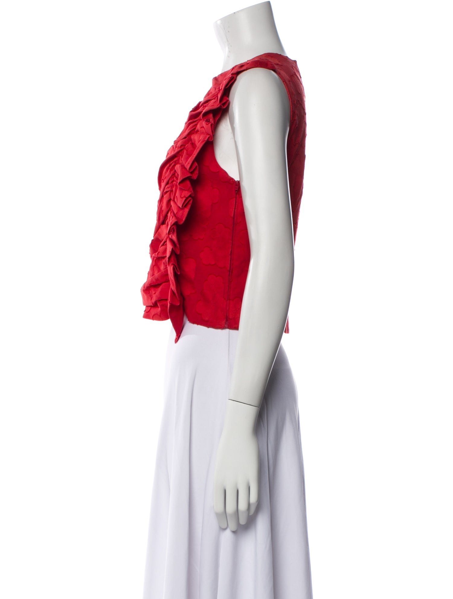 Mother of Pearl Crew Neck Sleeveless Crop Top