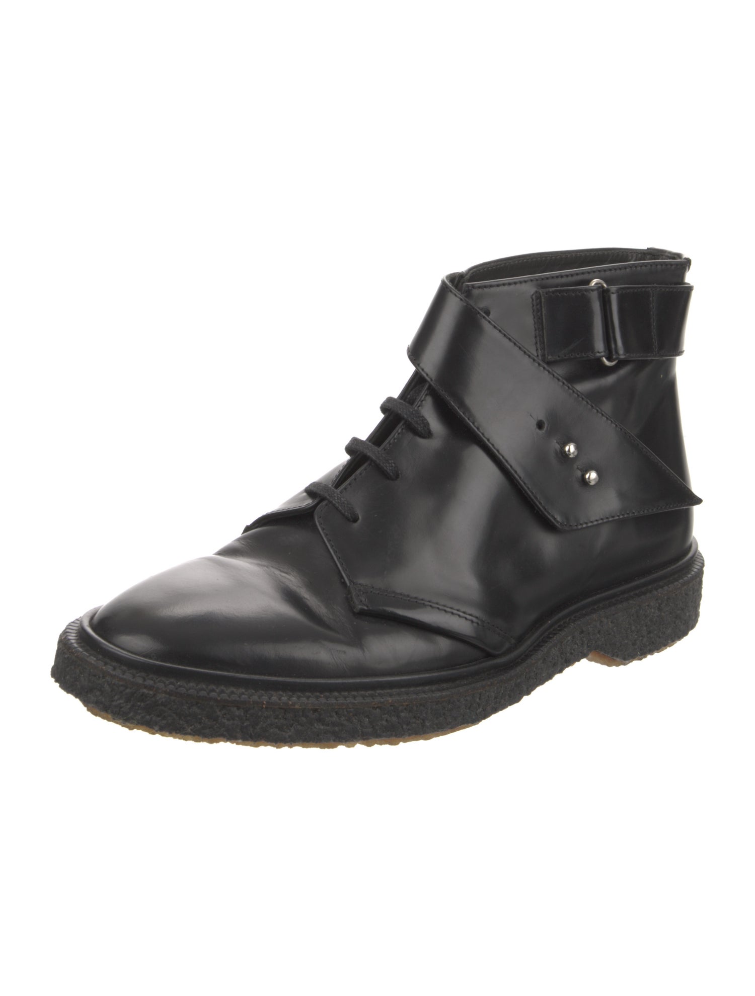 Adieu Patent Leather Lace-Up Boots