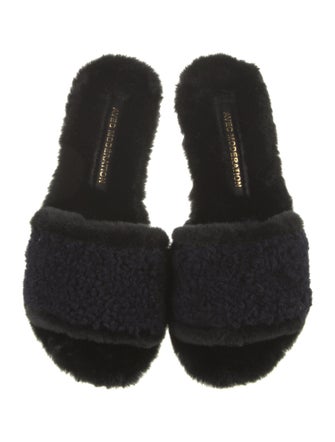 Avec Modération Shearling Slides