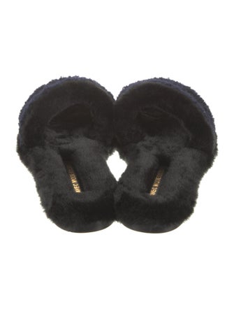 Avec Modération Shearling Slides