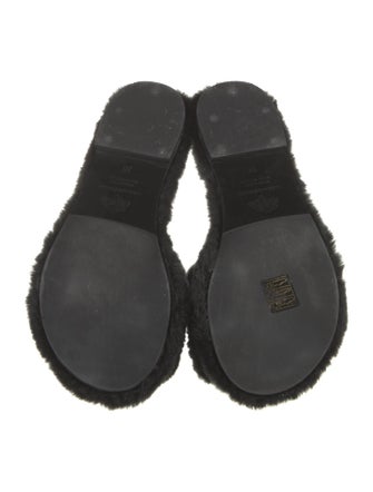 Avec Modération Shearling Slides