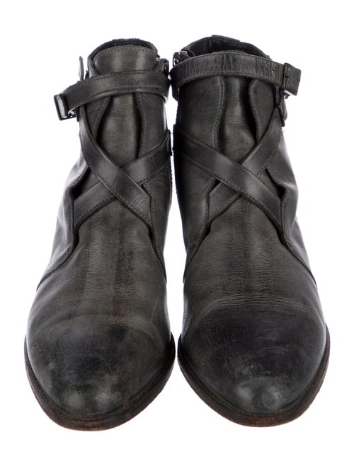 LD Tuttle Leather Leather Trim Embellishment Boots