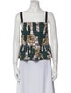 Markus Lupfer Printed Square Neckline Crop Top