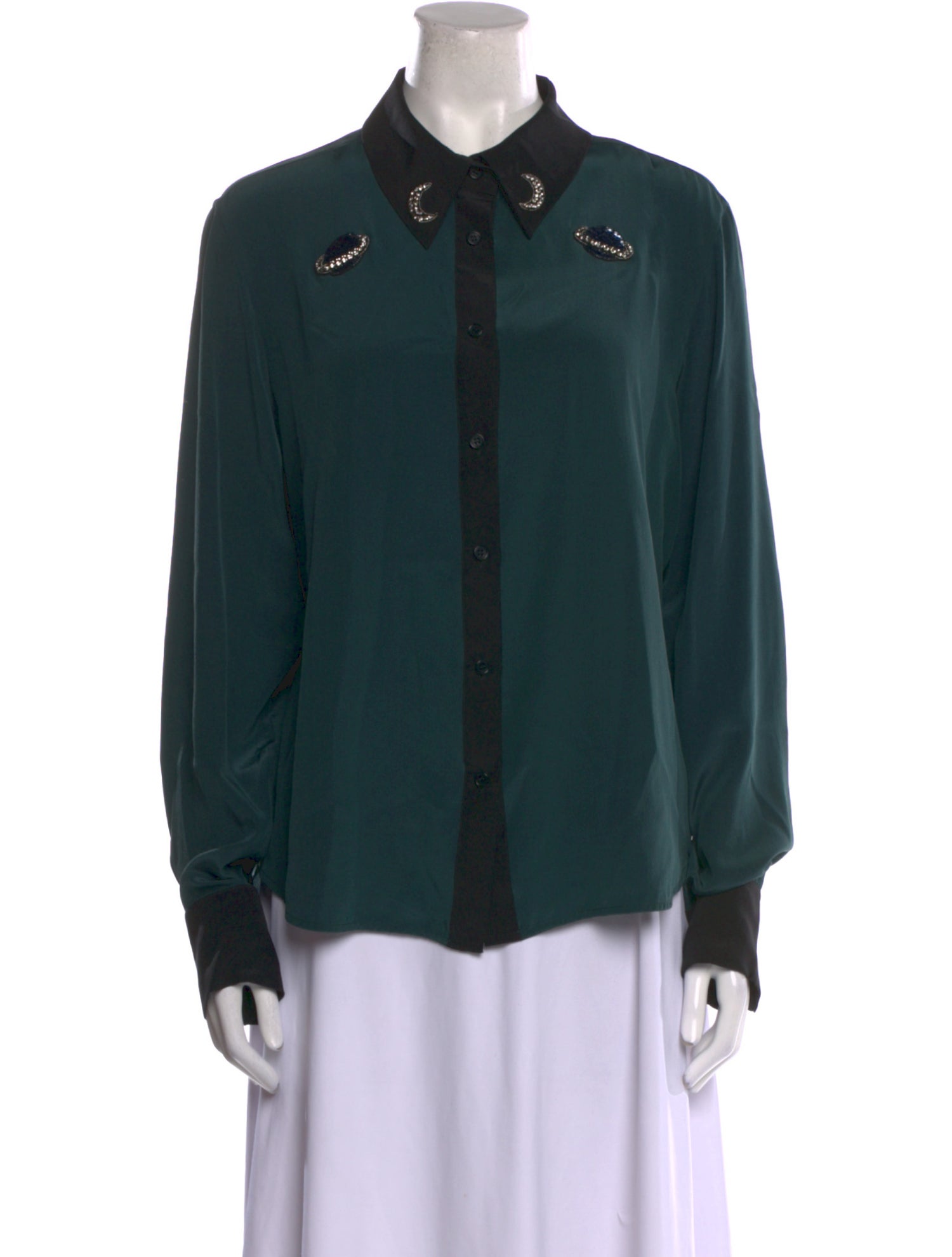 Markus Lupfer Silk Long Sleeve Button-Up Top