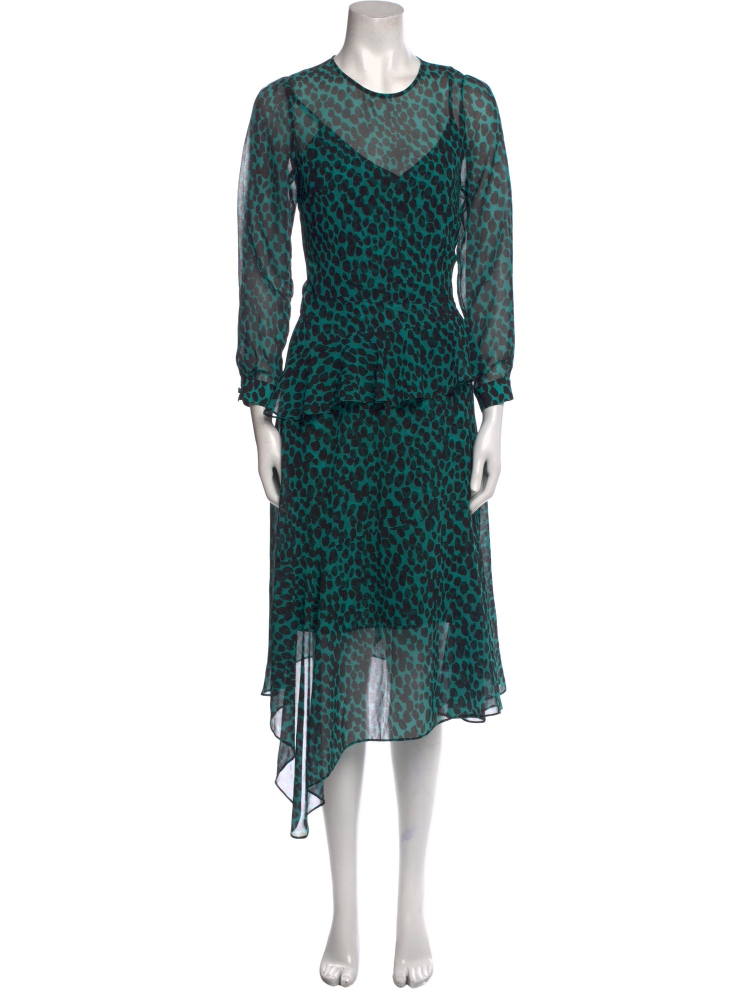 Markus Lupfer Animal Print Midi Length Dress