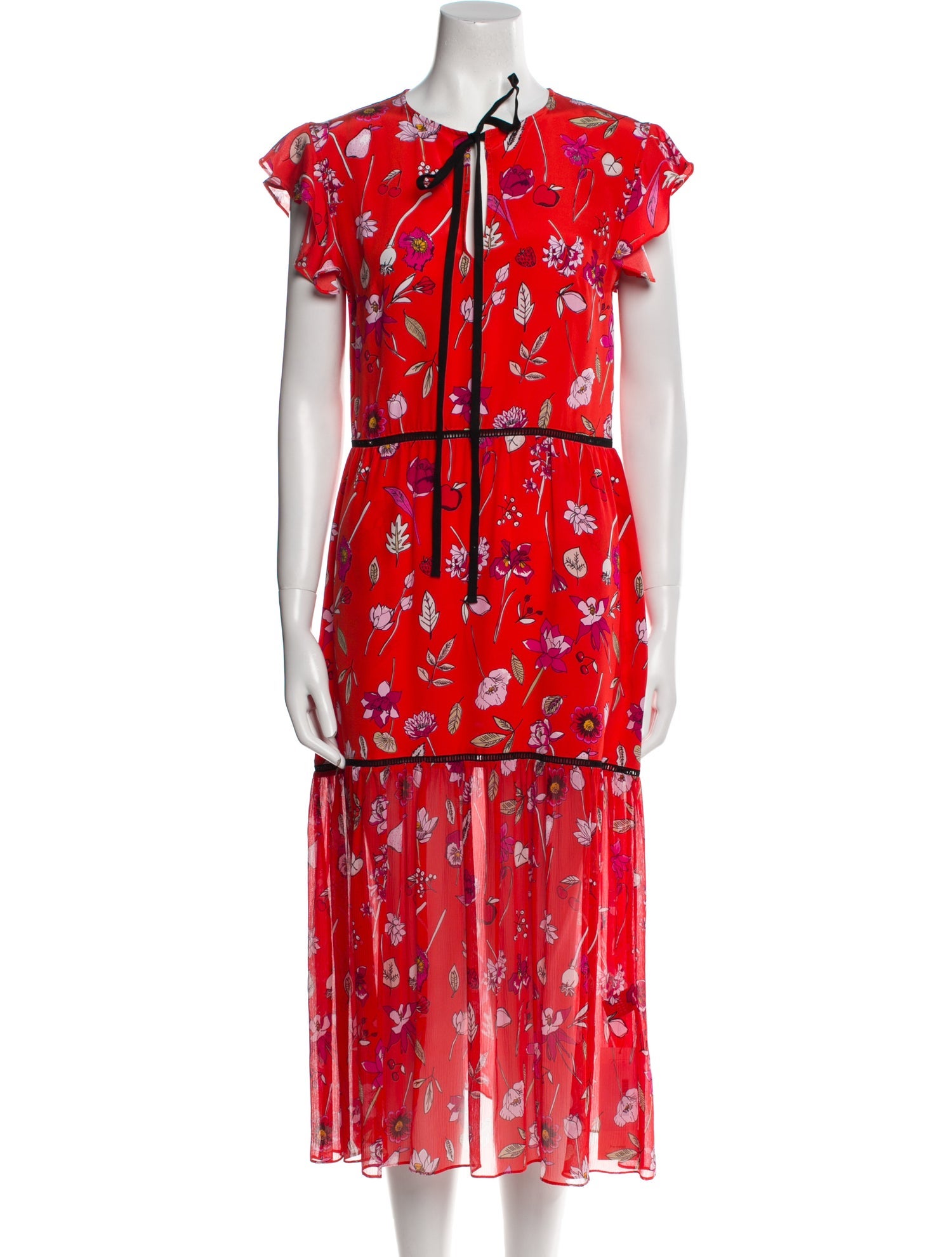Markus Lupfer Silk Midi Length Dress