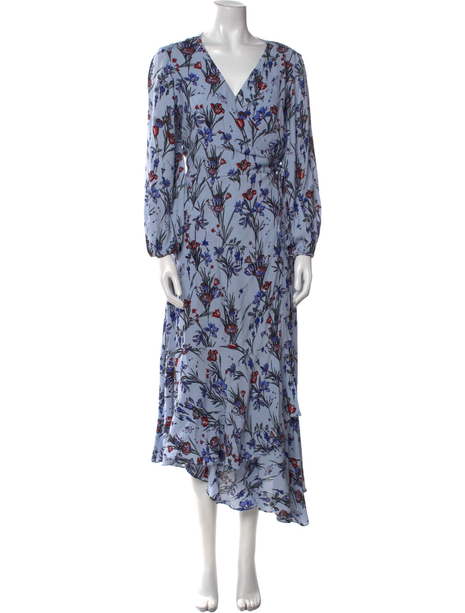 Markus Lupfer Floral Print Midi Length Dress