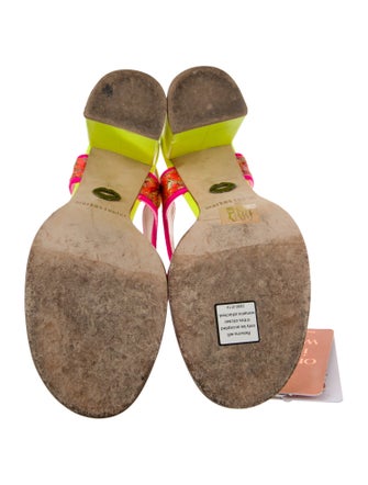 Markus Lupfer Leather Printed T-Strap Sandals