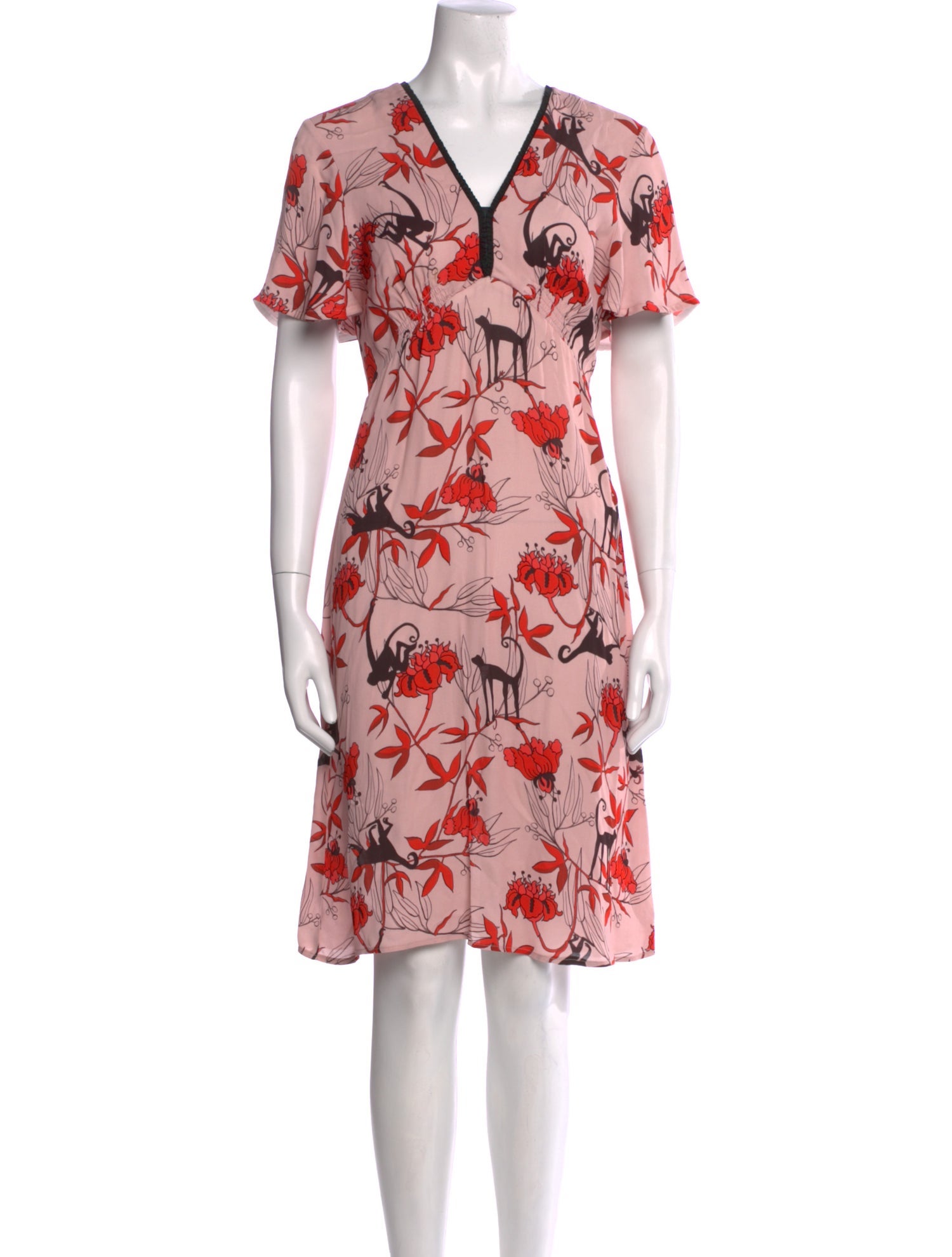Markus Lupfer Floral Print Knee-Length Dress