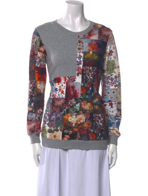 Markus Lupfer Floral Print Scoop Neck Sweatshirt