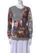 Markus Lupfer Floral Print Scoop Neck Sweatshirt