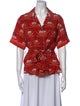 Markus Lupfer Silk Printed Button-Up Top