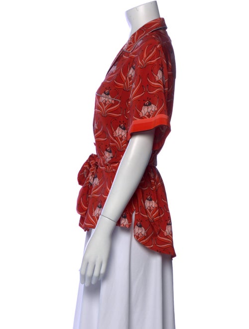 Markus Lupfer Silk Printed Button-Up Top