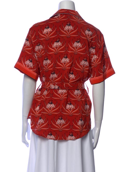 Markus Lupfer Silk Printed Button-Up Top