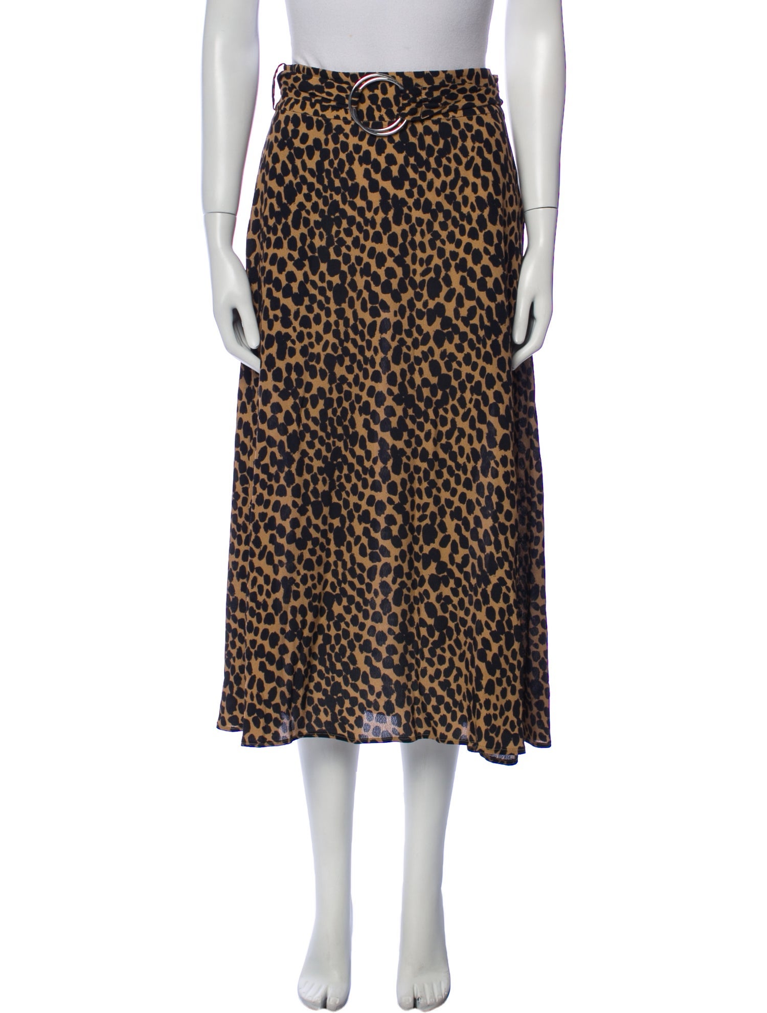 Markus Lupfer Animal Print Midi Length Skirt